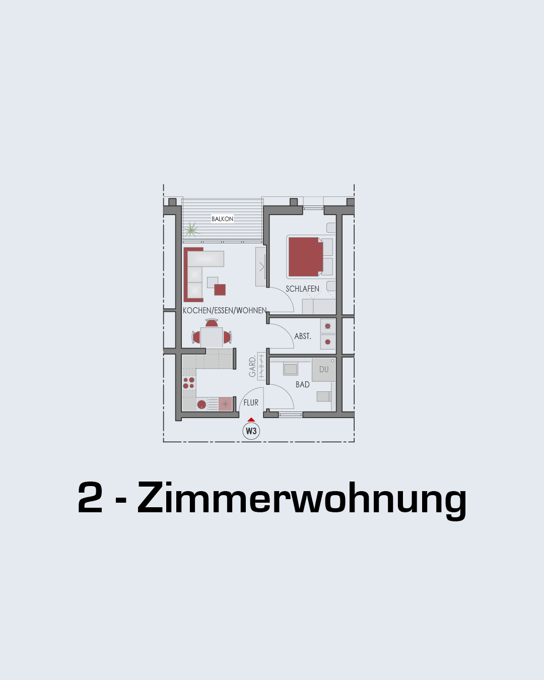 Grundriss 2-Zimmerwohnung